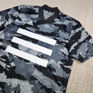 Adidas Shirt Men Small Tango AOP Jersey Camo Three Stripe‎ Soccer Football